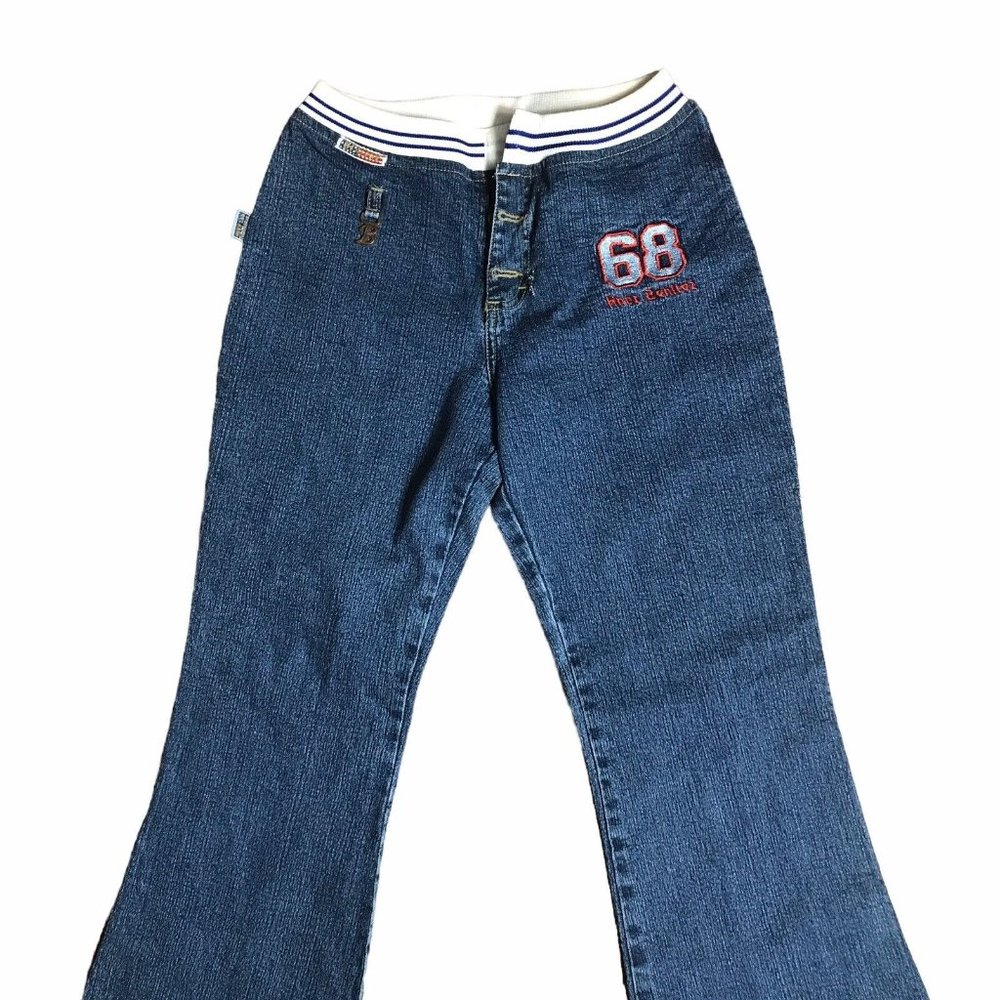 Benitez Women High Waist Jeans Denim Flare Pants Sz 11/26 Button.Stretch waist